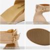 DREAM PAIRS Women’s Open Toe Buckle Ankle Strap Platform Wedge Sandals Summer Shoes.(Nude)