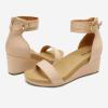 DREAM PAIRS Women’s Open Toe Buckle Ankle Strap Platform Wedge Sandals Summer Shoes.(Nude)