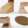 DREAM PAIRS Women’s Open Toe Buckle Ankle Strap Platform Wedge Sandals Summer Shoes.(Nude/Pu)