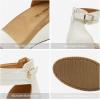 DREAM PAIRS Women’s Open Toe Buckle Ankle Strap Platform Wedge Sandals Summer Shoes.(White/Pu)
