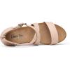 DREAM PAIRS Women’s Open Toe Buckle Ankle Strap Summer Platform Wedge Sandals(Nude/Pu)