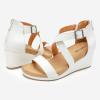 DREAM PAIRS Women’s Open Toe Buckle Ankle Strap Summer Platform Wedge Sandals(White/Pu)
