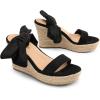 DREAM PAIRS Womens Open Toe Espadrilles Wedges Tie Lace Up Cute Ankle Strap Platform Sandals Dressy Shoes(Black)