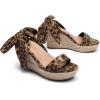 DREAM PAIRS Womens Open Toe Espadrilles Wedges Tie Lace Up Cute Ankle Strap Platform Sandals Dressy Shoes(Leopard-suede)