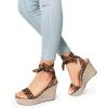 DREAM PAIRS Womens Open Toe Espadrilles Wedges Tie Lace Up Cute Ankle Strap Platform Sandals Dressy Shoes(Leopard-suede)