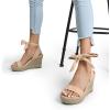 DREAM PAIRS Womens Open Toe Espadrilles Wedges Tie Lace Up Cute Ankle Strap Platform Sandals Dressy Shoes(Nude)