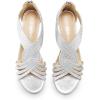 DREAM PAIRS Women’s Open Toe Low Wedges Sandals, Rhinestone Strappy Zipper Dress Shoes, Summer Wedding Party Travel Shoes(Silver)