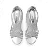 DREAM PAIRS Women’s Open Toe Low Wedges Sandals, Rhinestone Strappy Zipper Dress Shoes, Summer Wedding Party Travel Shoes(Silver-pat)