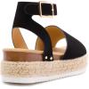DREAM PAIRS Women’s Platform Espadrilles Casual Ankle Strap Wedge Sandals Comfortable Dressy Summer Shoes(Black-nubuck)