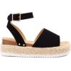 DREAM PAIRS Women’s Platform Espadrilles Casual Ankle Strap Wedge Sandals Comfortable Dressy Summer Shoes(Black-nubuck)