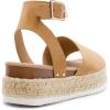 DREAM PAIRS Women’s Platform Espadrilles Casual Ankle Strap Wedge Sandals Comfortable Dressy Summer Shoes(Camal-suede)