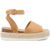 DREAM PAIRS Women’s Platform Espadrilles Casual Ankle Strap Wedge Sandals Comfortable Dressy Summer Shoes(Camal-suede)