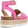DREAM PAIRS Women’s Platform Espadrilles Casual Ankle Strap Wedge Sandals Comfortable Dressy Summer Shoes(Hot Pink)