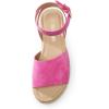 DREAM PAIRS Women’s Platform Espadrilles Casual Ankle Strap Wedge Sandals Comfortable Dressy Summer Shoes(Hot Pink)