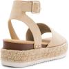 DREAM PAIRS Women’s Platform Espadrilles Casual Ankle Strap Wedge Sandals Comfortable Dressy Summer Shoes(Nude-suede)