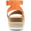 DREAM PAIRS Women’s Platform Espadrilles Casual Ankle Strap Wedge Sandals Comfortable Dressy Summer Shoes(Orange)