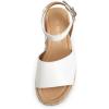 DREAM PAIRS Women’s Platform Espadrilles Casual Ankle Strap Wedge Sandals Comfortable Dressy Summer Shoes(White-pu)