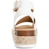 DREAM PAIRS Women’s Platform Espadrilles Casual Ankle Strap Wedge Sandals Comfortable Dressy Summer Shoes(White-pu)