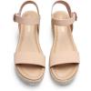 DREAM PAIRS Women’s Platform Espadrilles Wedge Sandals, Comfortable Open Toe One Band Sandals for Women Dressy Casual Summer(Nude)