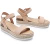 DREAM PAIRS Women’s Platform Espadrilles Wedge Sandals, Comfortable Open Toe One Band Sandals for Women Dressy Casual Summer(Nude)