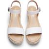 DREAM PAIRS Women’s Platform Espadrilles Wedge Sandals, Comfortable Open Toe One Band Sandals for Women Dressy Casual Summer(White)