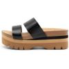 DREAM PAIRS Women’s Platform Slides Sandals Comfortable Arch Support Footbed Two Strap Slip-on Fashion Beach Wedge Sandals(Black)