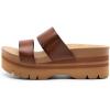 DREAM PAIRS Women’s Platform Slides Sandals Comfortable Arch Support Footbed Two Strap Slip-on Fashion Beach Wedge Sandals(Brown)