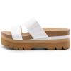 DREAM PAIRS Women’s Platform Slides Sandals Comfortable Arch Support Footbed Two Strap Slip-on Fashion Beach Wedge Sandals(White)
