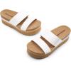 DREAM PAIRS Women’s Platform Slides Sandals Comfortable Arch Support Footbed Two Strap Slip-on Fashion Beach Wedge Sandals(White)