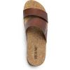 DREAM PAIRS Women’s Platform Wedge Sandals with Arch Support, Comfortable Beach Slip-on Flat Sandals, Casual 2-Strap Cork Cushion Slides for Women(Brown-pu)