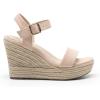 DREAM PAIRS Women’s Platform Wedges Sandals, Comfortable Open Toe Espadrilles Sandals Dressy Buckle Ankle Strap Summer Shoes(All Nude)