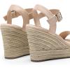 DREAM PAIRS Women’s Platform Wedges Sandals, Comfortable Open Toe Espadrilles Sandals Dressy Buckle Ankle Strap Summer Shoes(All Nude)