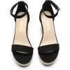 DREAM PAIRS Women’s Platform Wedges Sandals, Comfortable Open Toe Espadrilles Sandals Dressy Buckle Ankle Strap Summer Shoes(Black)