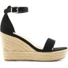 DREAM PAIRS Women’s Platform Wedges Sandals, Comfortable Open Toe Espadrilles Sandals Dressy Buckle Ankle Strap Summer Shoes(Black)