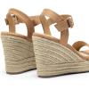 DREAM PAIRS Women’s Platform Wedges Sandals, Comfortable Open Toe Espadrilles Sandals Dressy Buckle Ankle Strap Summer Shoes(Camel)