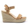 DREAM PAIRS Women’s Platform Wedges Sandals, Comfortable Open Toe Espadrilles Sandals Dressy Buckle Ankle Strap Summer Shoes(Camel)