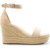 DREAM PAIRS Women’s Platform Wedges Sandals, Comfortable Open Toe Espadrilles Sandals Dressy Buckle Ankle Strap Summer Shoes(Nude)