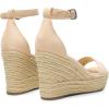 DREAM PAIRS Women’s Platform Wedges Sandals, Comfortable Open Toe Espadrilles Sandals Dressy Buckle Ankle Strap Summer Shoes(Nude)