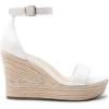 DREAM PAIRS Women’s Platform Wedges Sandals, Comfortable Open Toe Espadrilles Sandals Dressy Buckle Ankle Strap Summer Shoes(White-pu)