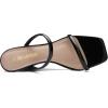 DREAM PAIRS Women’s Slides Wedge Sandals Two Strap Square Open Toe Dress Shoes(Black)