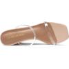 DREAM PAIRS Women’s Slides Wedge Sandals Two Strap Square Open Toe Dress Shoes(Nude/Clear)