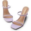 DREAM PAIRS Women’s Slides Wedge Sandals Two Strap Square Open Toe Dress Shoes(Purple)