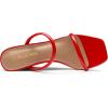 DREAM PAIRS Women’s Slides Wedge Sandals Two Strap Square Open Toe Dress Shoes(Red)