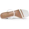 DREAM PAIRS Women’s Slides Wedge Sandals Two Strap Square Open Toe Dress Shoes(White)