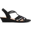 DREAM PAIRS Women’s Strappy Wrapped Dressy Wedge Sandals Comfortable Low Heel Casual Summer Shoes(Black)