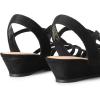 DREAM PAIRS Women’s Strappy Wrapped Dressy Wedge Sandals Comfortable Low Heel Casual Summer Shoes(Black)