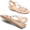DREAM PAIRS Women’s Strappy Wrapped Dressy Wedge Sandals Comfortable Low Heel Casual Summer Shoes(Nude)