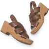 DREAM PAIRS Women’s Wedge Sandals Comfortable Open Toe Platform Casual Dressy Cork Summer Dress Shoes(Brown)