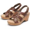 DREAM PAIRS Women’s Wedge Sandals Comfortable Open Toe Platform Casual Dressy Cork Summer Dress Shoes(Brown)