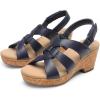 DREAM PAIRS Women’s Wedge Sandals Comfortable Open Toe Platform Casual Dressy Cork Summer Dress Shoes(Navy)